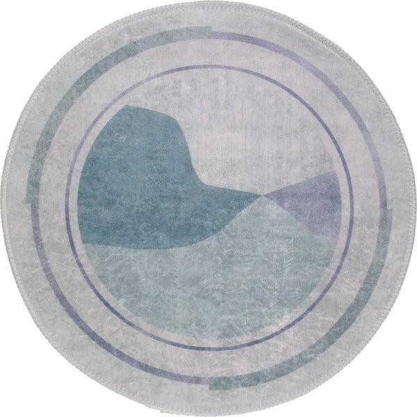 Kék-krémszínű mosható kerek szőnyeg ø 120 cm Yuvarlak – Vitaus