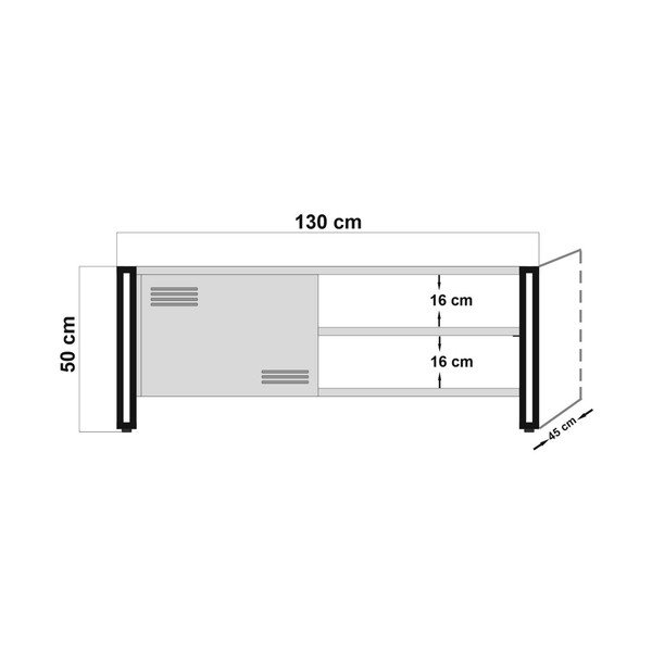 Hakaro TV-állvány, hosszúság 130 cm-image-1