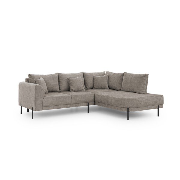 Szürkésbarna zsenília sarokkanapé (jobb oldali-L alakú) Mauris  – Ropez-image-2