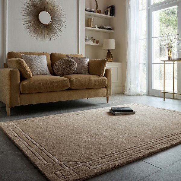 Barna kézi szövésű gyapjú szőnyeg 120x170 cm Gatsby – Flair Rugs-image-1