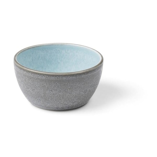 Mensa szürke agyagkerámia tálka halványkék belső zománccal, átmérő 10 cm - Bitz-image-1