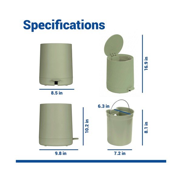 Zöld műanyag pedálos szemetes 5 l Fablo – Wenko-image-4