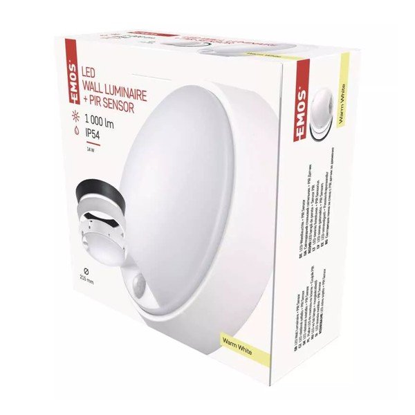 Matt fekete LED mennyezeti lámpa mozgásérzékelővel Zuri – EMOS-image-1