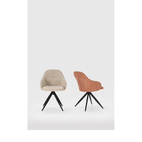 Világosszürke kárpitozott karfás étkezőfotel szett 2 db-os Tamara – Marckeric-image-1