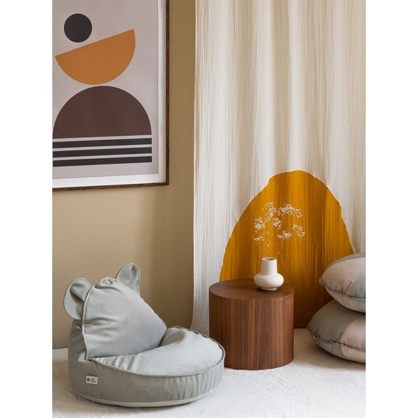 Mentazöld bársony gyerek babzsákfotel Bear – Wigiwama-image-1