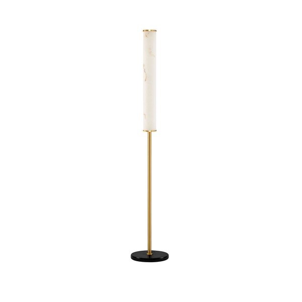 Fehér-sárgaréz színű LED állólámpa márvány dekorral (magasság 140 cm) Nolia – Nova Luce