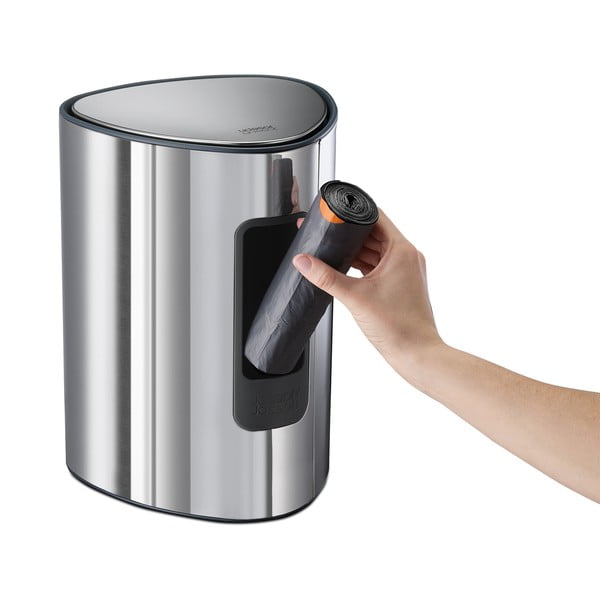 Ezüstszínű műanyag pedálos szemetes 5 l Luxe – Joseph Joseph-image-4