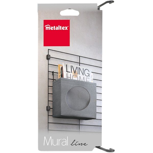 Szürke textil bútorelem - tárolódoboz 24x9 cm Mural – Metaltex-image-1