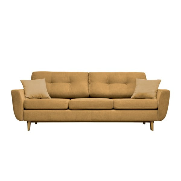 Rose sárga kinyitható kanapé világos lábakkal - Mazzini Sofas
