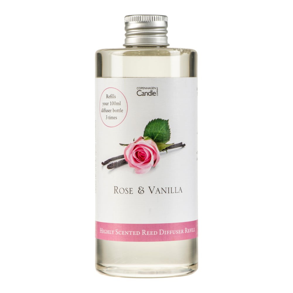 Utántöltő aromadiffúzorhoz rózsa és vanília illattal, 300 ml - Copenhagen Candles