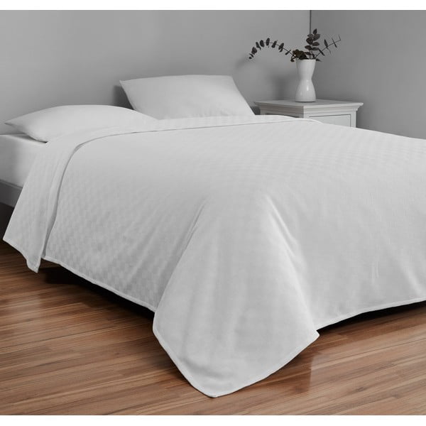 Fehér pamut ágytakaró franciaágyra 200x230 cm Plain – Mijolnir-image-1