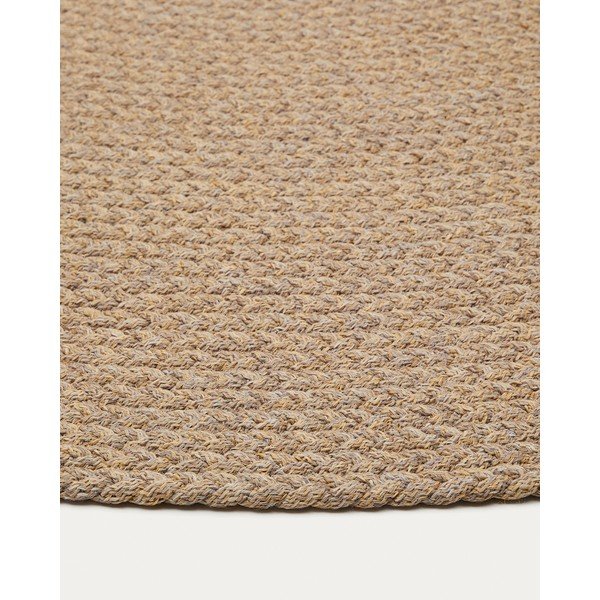 Bézs kerek kültéri-beltéri szőnyeg újrahasznosított szálakból ø 150 cm Despas – Kave Home-image-3