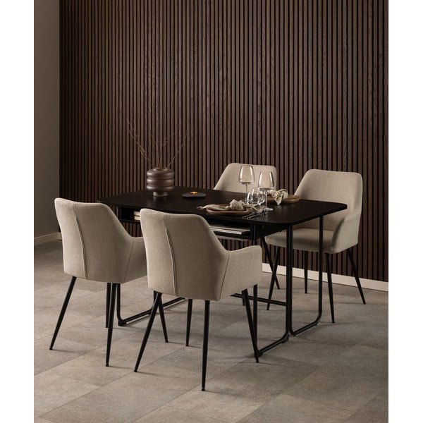 Bézs kárpitozott karfás étkezőfotel szett 2 db-os Lizzy – Actona-image-1