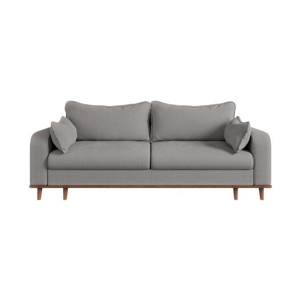 Világosszürke kordbársony kanapé 220 cm Beata – Ropez