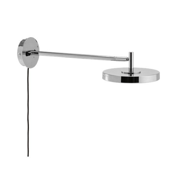 Fényes ezüstszínű konnektorhoz csatlakoztatható LED dimmelhető fali lámpa hajlítható szerkezettel ø 15 cm Asteria Wall Long – UMAGE