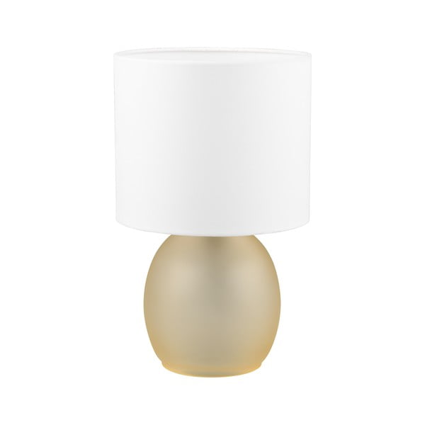Fehér-aranyszínű asztali lámpa textil búrával (magasság 29 cm) Vela – Trio