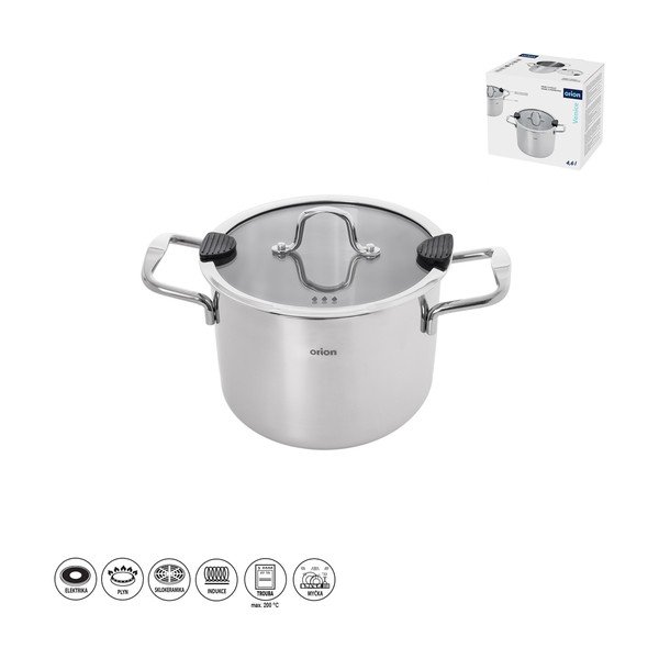 Rozsdamentes acél edény fedővel 4,6 l Venice – Orion-image-4