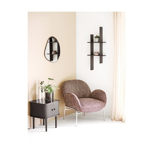 Fekete többszintes borovi fenyő fali polc 86 cm Mostar – House Nordic-image-2