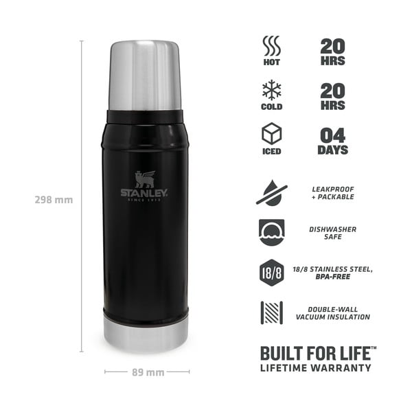 Fekete rozsdamentes acél termosz 750 ml Legendary Classic Black – Stanley-image-3