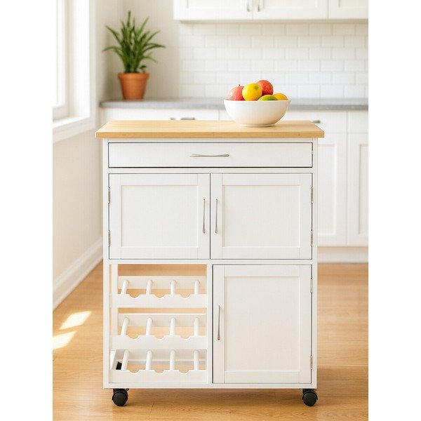 Bambusz gurulós zsúrkocsi 37x67 cm Harlow – Premier Housewares-image-3