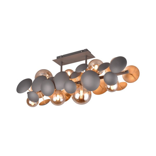 Szürke-aranyszínű mennyezeti lámpa üveg búrával 76x22 cm Bubble – Trio Select-image-1