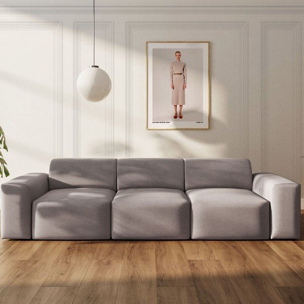 Szürke bársony kanapé 285 cm Villet – Rodier-image-1