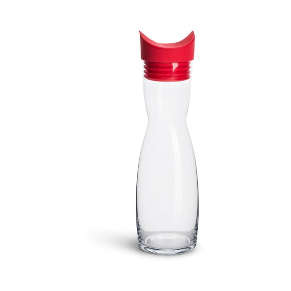 Flip üveg dekantáló piros szilikon kupakkal, 1 l - Sagaform