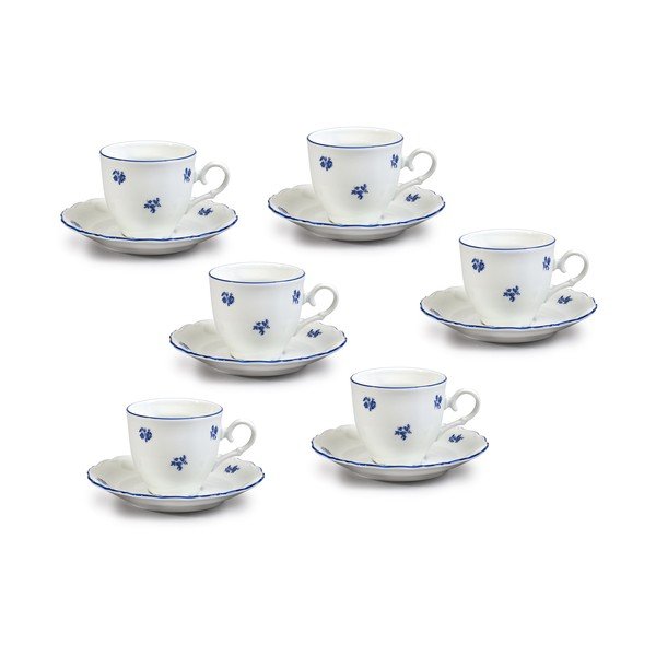 Ophelia porcelán kávéskészlet kék virágokkal - Thun-image-2