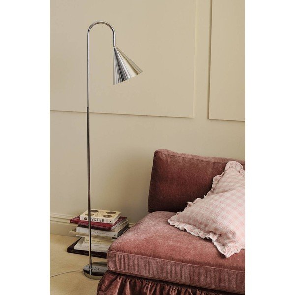 Fényes ezüstszínű fém állólámpa hajlítható szerkezettel (magasság 145 cm) Liam – Ellos Home-image-2