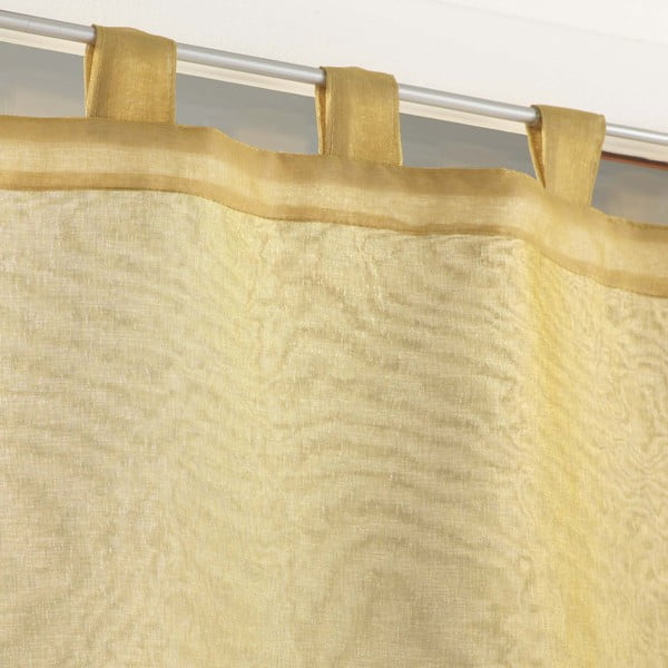 Sárga-fehér átlátszó függöny szett 2 db-os 60x90 cm Duetto – douceur d'intérieur-image-1