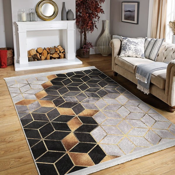 Szürke-aranyszínű futószőnyeg 80x200 cm – Mila Home-image-1