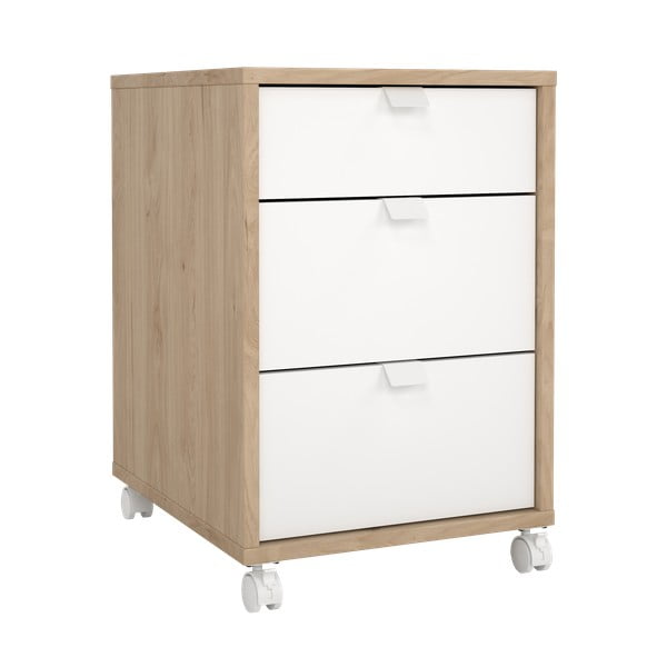 Fehér-natúr színű szekrény tölgyfa dekorral 41x61 cm Sign – Tvilum-image-2