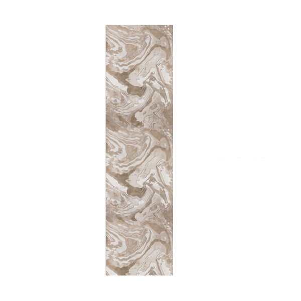 Marbled bézs futószőnyeg, 80 x 300 cm - Flair Rugs