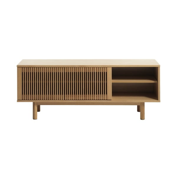 Natúr színű TV-állvány tölgyfa dekorral 143x55 cm Tiber – Unique Furniture