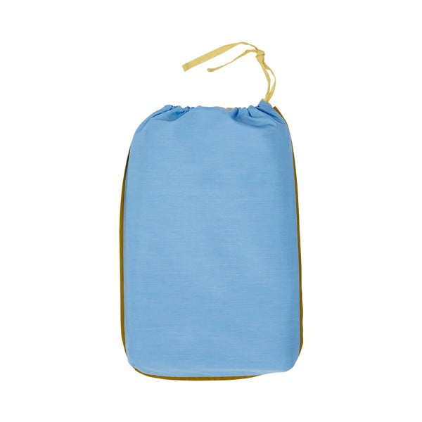 Line kék-sárga pamut ágyneműhuzat, 140 x 200 cm - Hübsch-image-2