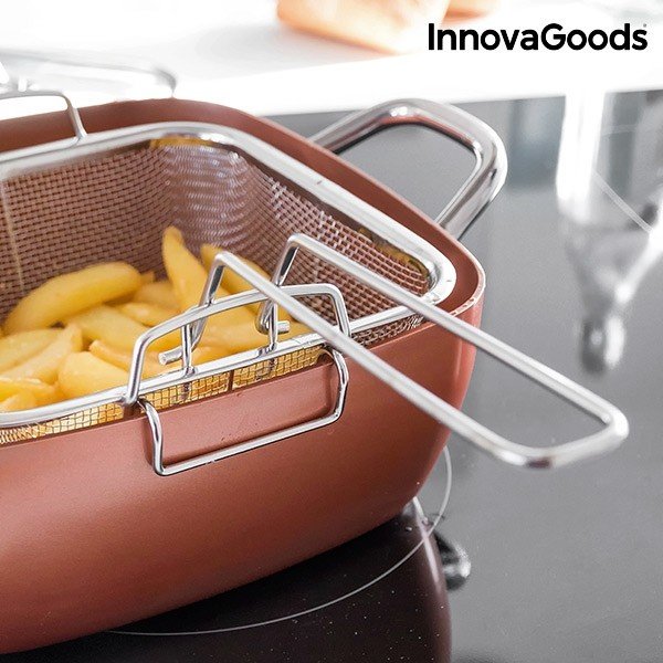 Kerámia serpenyő, sütőkosár, pároló és fedő szett - InnovaGoods-image-3