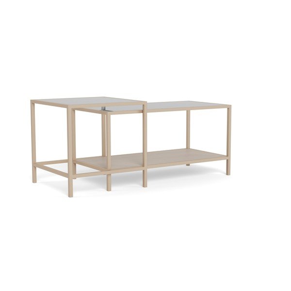 Szürke acél dohányzóasztal szett 2 db-os 50x90 cm Seaford – Actona-image-3