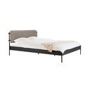 Fekete acél kárpitozott franciaágy ágyráccsal 180x200 cm Eton Basic – noo.ma