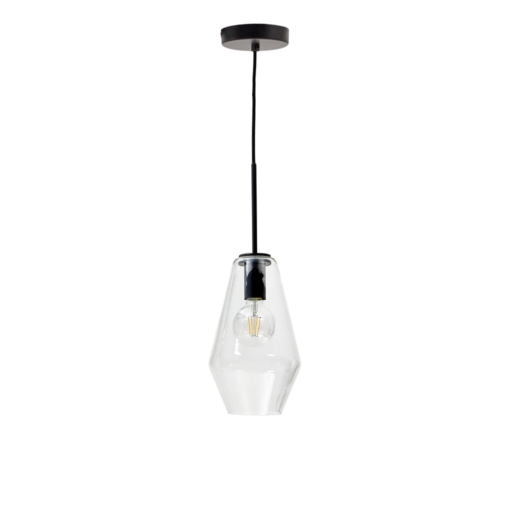 Fekete függőlámpa üveg búrával ø 17 cm Mao  Kave Home