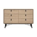 Natúr színű alacsony komód tölgyfa dekorral 153x95 cm Ry – Tvilum