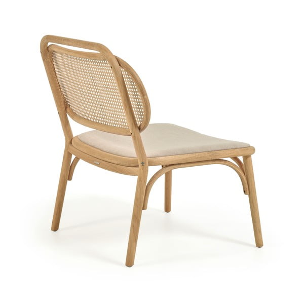 Bézs-natúr színű nádfonatos szövött fotel Doriane – Kave Home-image-3