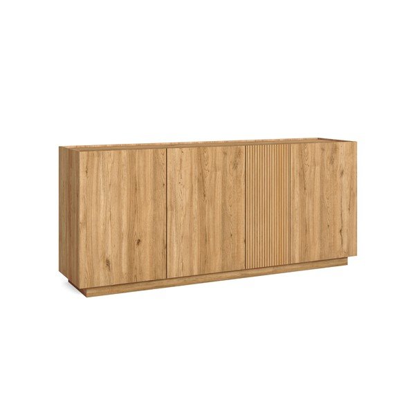 Natúr színű alacsony komód tölgyfa dekorral 181x78 cm Rayana – Marckeric-image-2