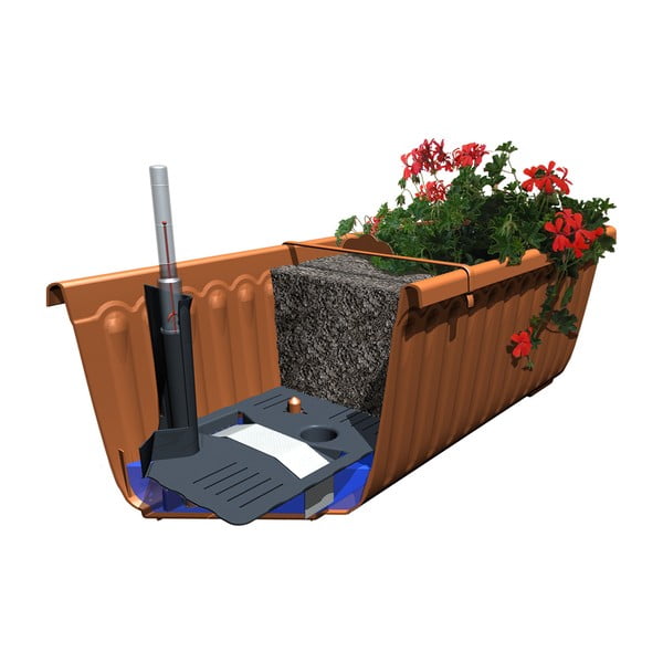 Siesta barna önöntöző virágláda, hosszúság 60 cm - Plastia-image-2