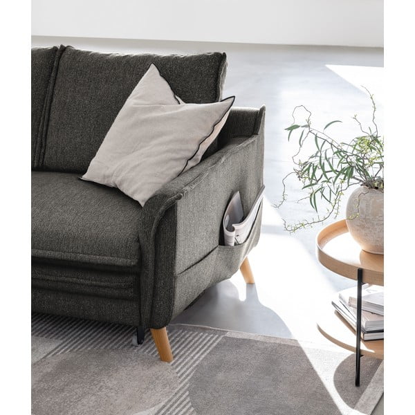 Sötétszürke kinyitható sarokkanapé (bal oldali) Charming Charlie – Miuform-image-4