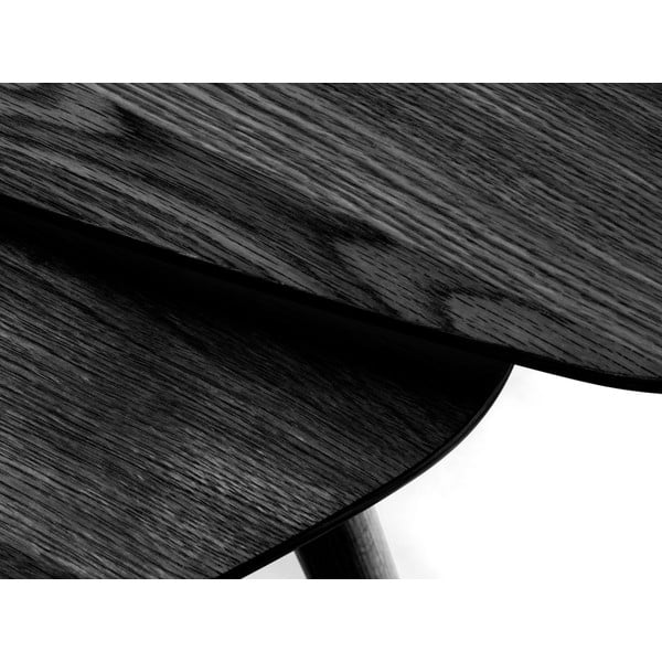 Fekete dohányzóasztal szett 2 db-os 70x100 cm Adda – Unique Furniture-image-4