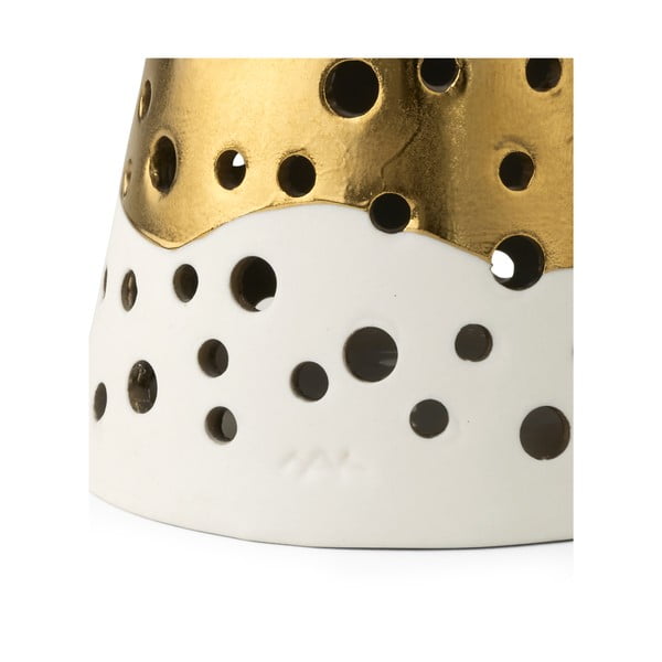 Nobili aranyszínű porcelán gyertyatartó, magasság 19 cm - Kähler Design-image-3