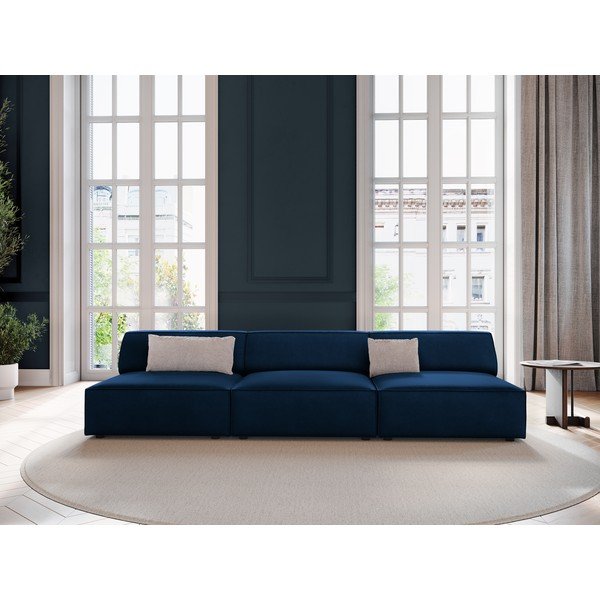 Sötétkék bársony kanapé 240 cm Jodie – Micadoni Home-image-1