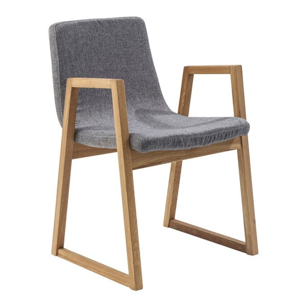 Trapez szürke szék, tölgyfa kerettel - Kare Design