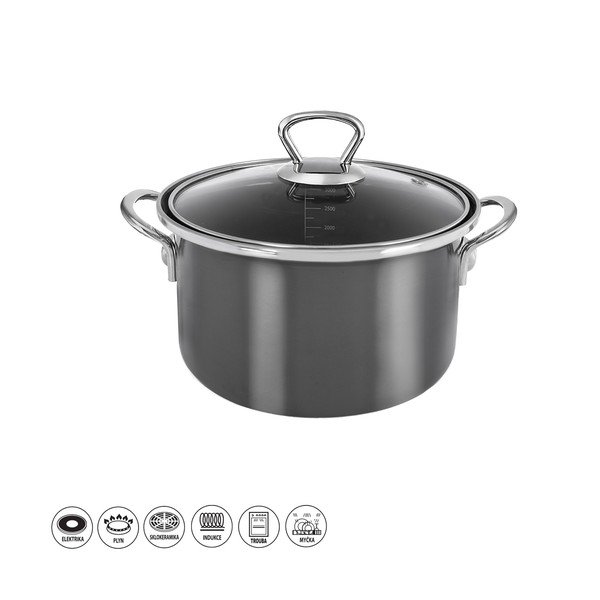 Zománcozott edény fedővel 3,25 l Metalic – Orion-image-4