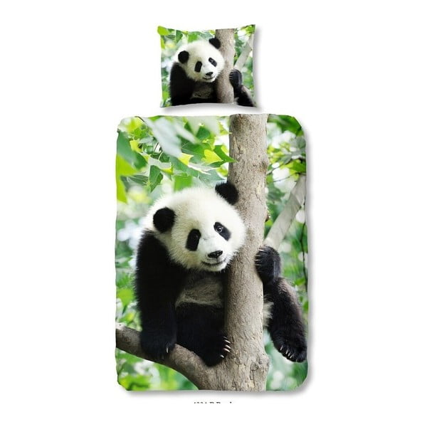 Panda egyszemélyes gyermek ágyneműhuzat garnitúra tiszta pamutból,,135 x 200 cm - Muller Textiels